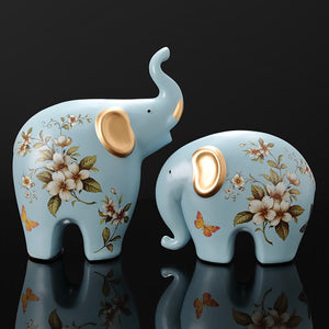 Creative Elephant Ornaments A Family of Three Four Lucky Side Room Living Room TV Cabinet Porch Decorations Gifts Figurines acacuss