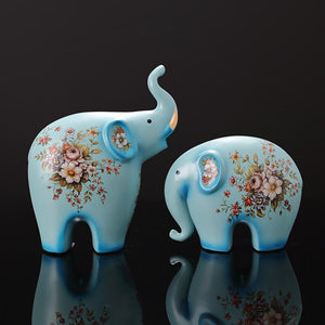Creative Elephant Ornaments A Family of Three Four Lucky Side Room Living Room TV Cabinet Porch Decorations Gifts Figurines acacuss