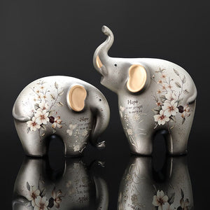 Creative Elephant Ornaments A Family of Three Four Lucky Side Room Living Room TV Cabinet Porch Decorations Gifts Figurines acacuss