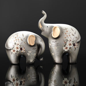Creative Elephant Ornaments A Family of Three Four Lucky Side Room Living Room TV Cabinet Porch Decorations Gifts Figurines acacuss