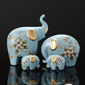 Creative Elephant Ornaments A Family of Three Four Lucky Side Room Living Room TV Cabinet Porch Decorations Gifts Figurines acacuss