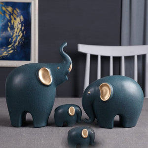 Creative Elephant Ornaments A Family of Three Four Lucky Side Room Living Room TV Cabinet Porch Decorations Gifts Figurines acacuss