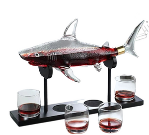 Creative European shark shaped glass craft art decanter thickened sealed high borosilicate glass wine bottle container acacuss
