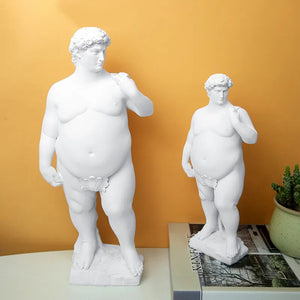 Creative Fat David Portrait Sculpture Resin Craft Human Body Abstract Statue Home Decor Desktop Ornaments Garden Art Decoration acacuss