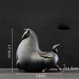 Creative Fat Horse Porcelain Statue Desk Ornaments Horse Ceramic Sculpture Living Room Decoration Crafts Vintage Home Decor acacuss