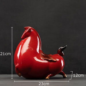 Creative Fat Horse Porcelain Statue Desk Ornaments Horse Ceramic Sculpture Living Room Decoration Crafts Vintage Home Decor acacuss
