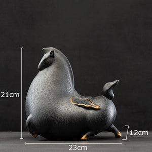 Creative Fat Horse Porcelain Statue Desk Ornaments Horse Ceramic Sculpture Living Room Decoration Crafts Vintage Home Decor acacuss