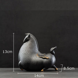 Creative Fat Horse Porcelain Statue Desk Ornaments Horse Ceramic Sculpture Living Room Decoration Crafts Vintage Home Decor acacuss