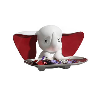 Creative Flocking Dumbo Tray Home Decoration Art Statue Entrance Key Storage Living Room Decoration Tray Cartoon Home Decoration acacuss