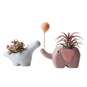 Creative Flower Shape Plant Pot Ceramic Pots for Flowers Cartoon Elephant Dinosaur Succulent Pot Cute Home Table Decor Vase acacuss