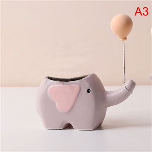 Creative Flower Shape Plant Pot Ceramic Pots for Flowers Cartoon Elephant Dinosaur Succulent Pot Cute Home Table Decor Vase acacuss