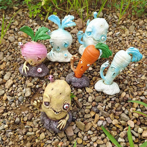 Creative Fruit and Vegetable Zombie Decorative Figurines Halloween Decoration Crafts Ornament Garden Home Decoration Accessories acacuss