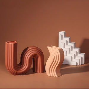 Creative Geometric Abstract Ceramic Vase Modern Design Living Room Porch Wine Cabinet Decoration Ornaments Home Decoration acacuss