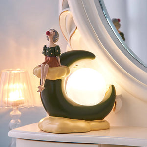 Creative Girl Ornaments Resin LED Lamp Office Decoration Aesthetic Room Decor Bedroom Decoration Accessories Home Decor Gift acacuss