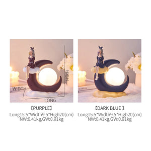 Creative Girl Ornaments Resin LED Lamp Office Decoration Aesthetic Room Decor Bedroom Decoration Accessories Home Decor Gift acacuss