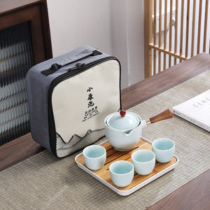 Creative Glass Ceramic Chinese Kung Fu Tea set Travel Tea Set Teaware Sets Teapot For Tea Teapot Tea Cup Set Tea Maker Infuser acacuss