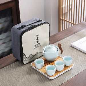 Creative Glass Ceramic Chinese Kung Fu Tea set Travel Tea Set Teaware Sets Teapot For Tea Teapot Tea Cup Set Tea Maker Infuser acacuss