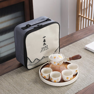 Creative Glass Ceramic Chinese Kung Fu Tea set Travel Tea Set Teaware Sets Teapot For Tea Teapot Tea Cup Set Tea Maker Infuser acacuss