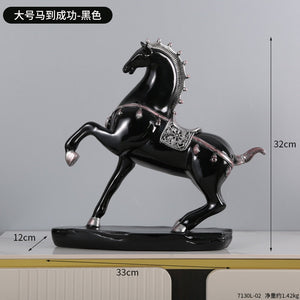 Creative Gold Silver Black Horse Resin Sculpture, Horse Model Home Decor Animal Decoration Living Room Office Craft Decoration acacuss