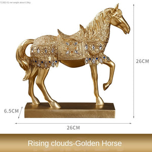 Creative Gold Silver Black Horse Resin Sculpture, Horse Model Home Decor Animal Decoration Living Room Office Craft Decoration acacuss