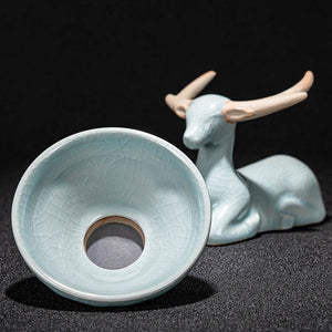 Creative Handmade Starry Sky Drawing Tea Strainer Tea Leaking Holder Ceramic Kung Fu Tea Set Blue Tea Filter Tea Ceremony acacuss