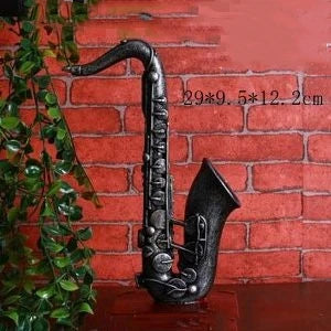 Creative Home Decor Furnishings Modern Model Retro Musical Instrument Ornaments Resin Crafts Saxophone Gift acacuss