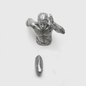 Creative Industrial Style Running Sculpture Resin Living Room Background Wall Decoration Hanging Run Figure Statue Sports Man acacuss