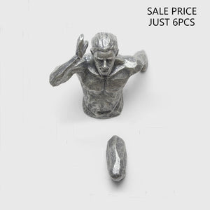 Creative Industrial Style Running Sculpture Resin Living Room Background Wall Decoration Hanging Run Figure Statue Sports Man acacuss