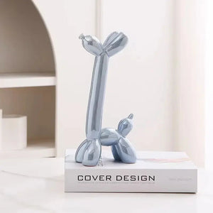 Creative Long Neck Balloon Dog Abstract Ceramic Ornaments Sculpture Study Room Statue Home Office Accessories Decoration Gift acacuss