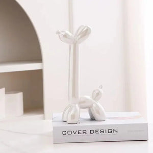 Creative Long Neck Balloon Dog Abstract Ceramic Ornaments Sculpture Study Room Statue Home Office Accessories Decoration Gift acacuss