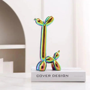 Creative Long Neck Balloon Dog Abstract Ceramic Ornaments Sculpture Study Room Statue Home Office Accessories Decoration Gift acacuss