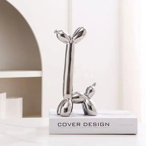 Creative Long Neck Balloon Dog Abstract Ceramic Ornaments Sculpture Study Room Statue Home Office Accessories Decoration Gift acacuss
