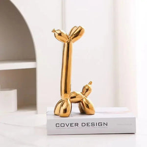 Creative Long Neck Balloon Dog Abstract Ceramic Ornaments Sculpture Study Room Statue Home Office Accessories Decoration Gift acacuss