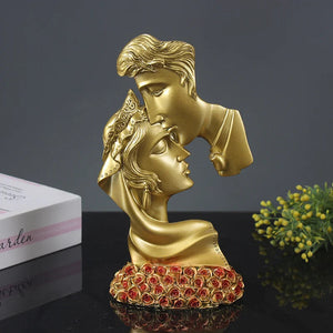 Creative Lovers Abstract Sculpture Statue Couple Kissing Romantic Love Ornaments Figure Home Souvenirs Wedding Supplies Gift acacuss