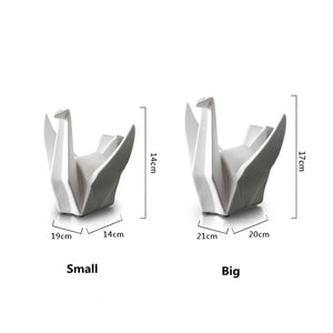 Creative Modern Bird Statue Abstract Ceramic Origami Animal Sculpture Office Living Room Desktop Decorations Home Decor Figurine acacuss