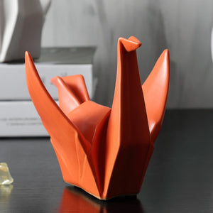 Creative Modern Bird Statue Abstract Ceramic Origami Animal Sculpture Office Living Room Desktop Decorations Home Decor Figurine acacuss