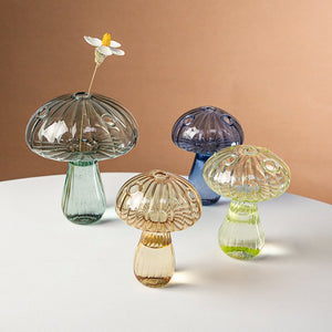 Creative Mushroom Glass Vase Plant Hydroponic Terrarium Art Plant Hydroponic Table Vase Glass Crafts DIY Aromatherapy Bottle acacuss