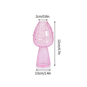 Creative Mushroom Glass Vase Plant Hydroponic Terrarium Art Plant Hydroponic Table Vase Glass Crafts DIY Aromatherapy Bottle acacuss