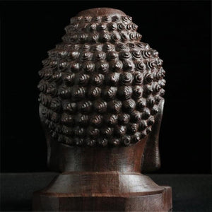 Creative New Buddha Statue Wooden Sakyamuni Tathagata Figurine India Buddha Head Statue Crafts Decorative Ornament acacuss