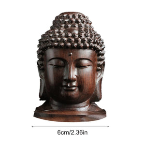 Creative New Buddha Statue Wooden Sakyamuni Tathagata Figurine India Buddha Head Statue Crafts Decorative Ornament acacuss