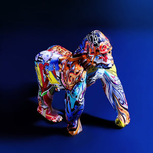 Creative Painted Graffiti Color Gorilla Creative Decor Crafts Home Entrance Wine Cabinet TV Cabinet Gift Christmas Decorations acacuss