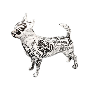 Creative Painted Simple Graffiti Color Chihuahua Dog Statue Decorations Home Entrance Wine Cabinet Office Decor Resin Crafts acacuss