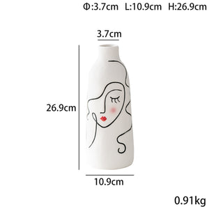 Creative Painting Art Vase Home Decoration Crafts Aesthetic Interior Desktop Ornament Ceramic Vases for Flowers Arrangement Gift acacuss