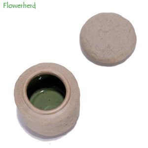 Creative Quartet Ceramic Tea Caddy Retro Chinese Coarse Pottery Tea Storage Imitation Stone Grain Sealed Black Tea Container acacuss