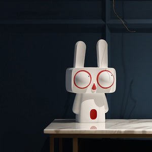 Creative Rabbit Statue Resin Abstract Cartoon Figurines Desktop Animal Crafts Ornaments Home Living Room Porch Decoration Gifts acacuss