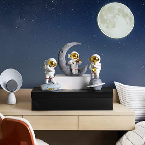 Creative Resin Astronaut Sculpture Ornament Home Living Room Bookcase Ornament Desktop Decoration Crafts Gifts for Children acacuss