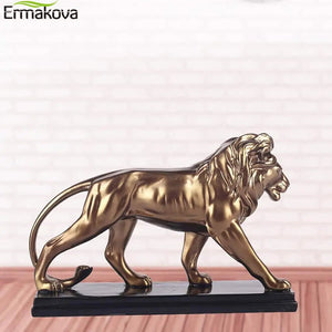 Creative Resin Male Lion Statue Decoration Figurines Study Room Ornament Sculpture Animals Crafts Home Jewelry Decor Gift acacuss