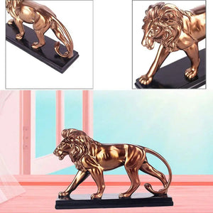 Creative Resin Male Lion Statue Decoration Figurines Study Room Ornament Sculpture Animals Crafts Home Jewelry Decor Gift acacuss