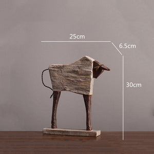 Creative Resin Ornaments The Horse Horse Simulated Animal Sculpture Wood Grain Road Handmade Arts Crafts Decorative Figurines acacuss