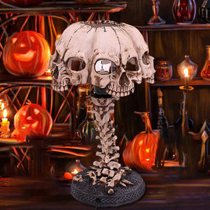 Creative Resin Skull Table Lamp Luminous Skull Night Light Home Office Desktop Ornament Halloween Decoration acacuss